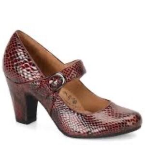 Sofftt Miranda Burgundy Mettalic Leather Pump Shoe Sz 6.5